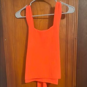 Anthropologie Orange Sleeveless Tie Front Tank Top